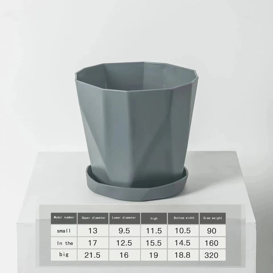 Large Plastic Flower Pot 27cm Classic Planter For Indoor And Outdoor Plants – Grey