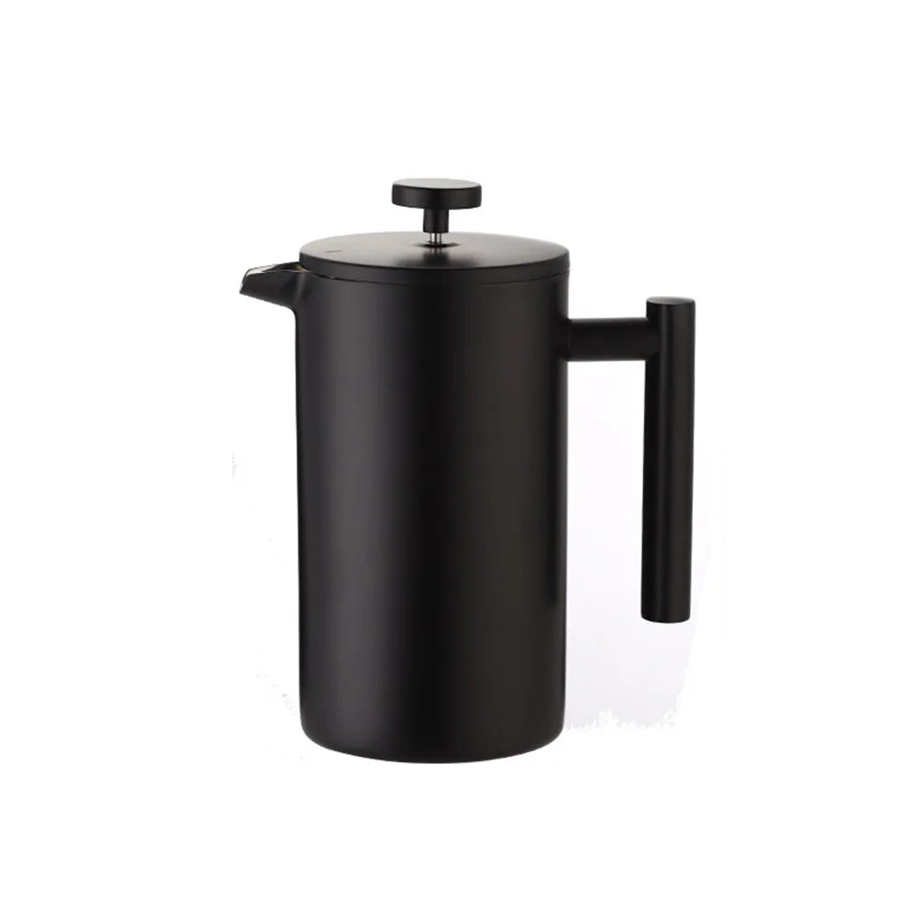 French Press Coffee Maker 350ml Double Wall Stainless Steel Coffee and Tea Press with Triple Filtration – Black