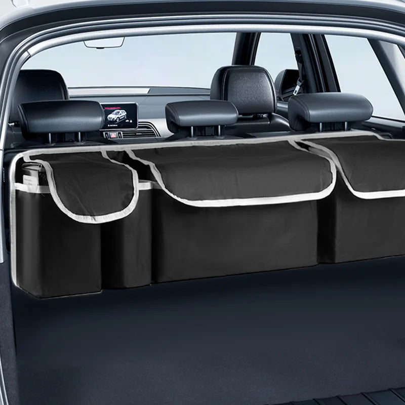 Car Backseat Storage Bag 4 Pocket Oxford Organizer with Hanging Design for SUV and Sedan