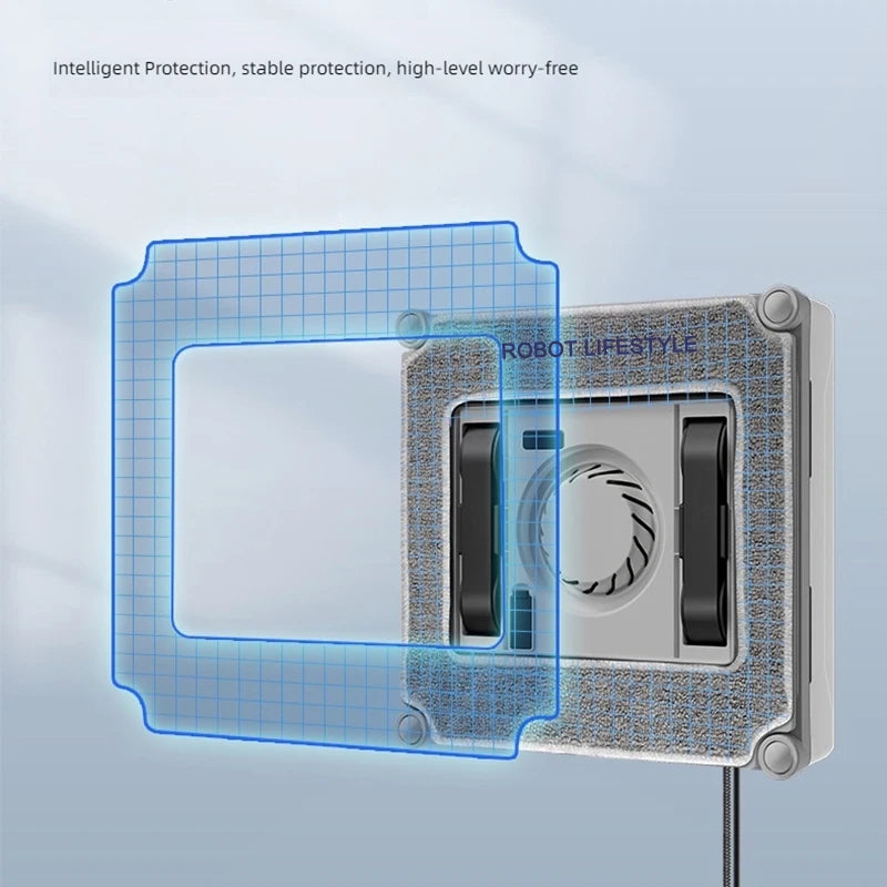 Window Cleaning Robot 3200Pa Automatic Water Spray APP Control Glass Cleaning Device 500mAh