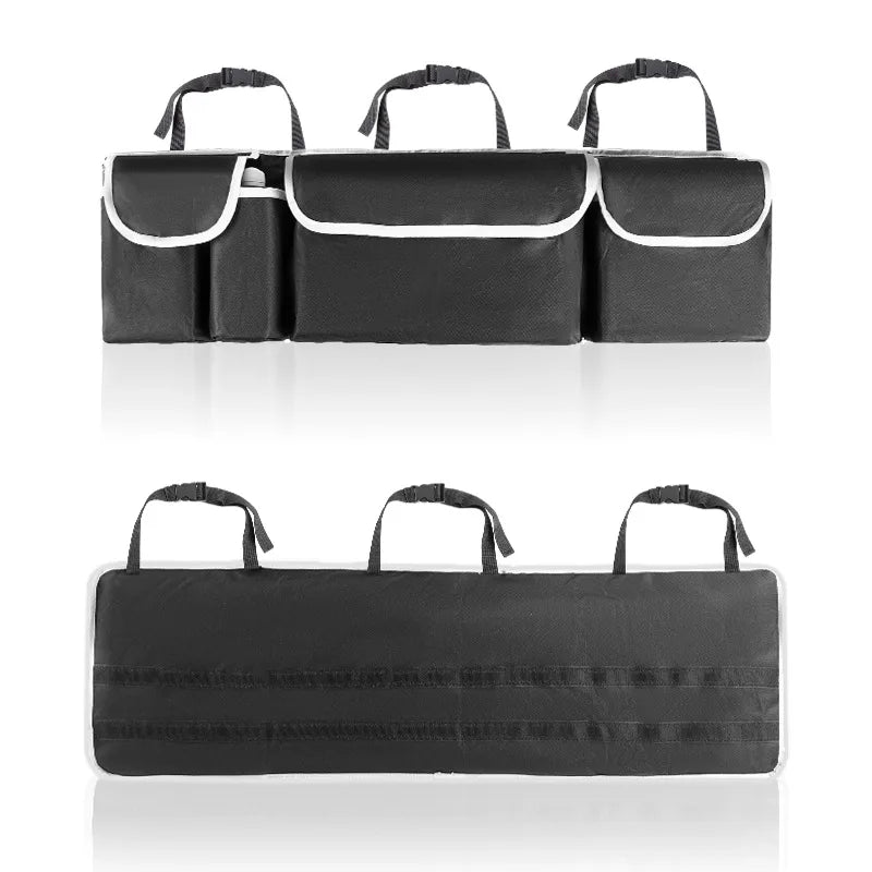Car Backseat Storage Bag 4 Pocket Oxford Organizer with Hanging Design for SUV and Sedan