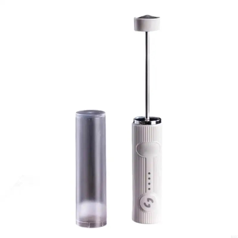 Electric Milk Frother Rechargeable Handheld Coffee Whisk 24.5cm Portable Mixer - Green