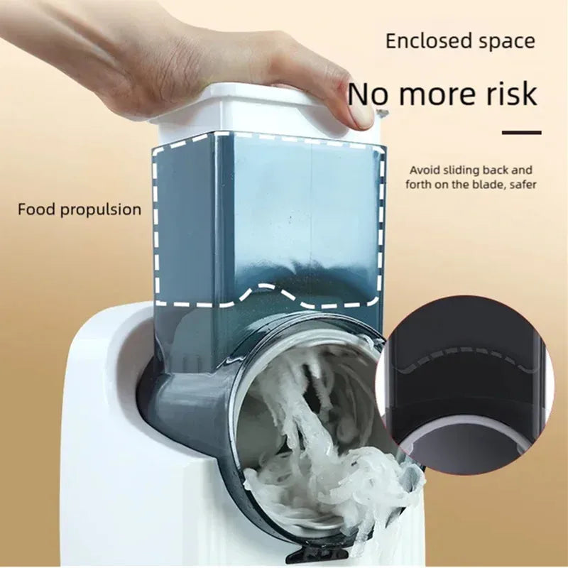 Vegetable Cutter Electric Multi Function Slicer Shredder 50W Kitchen Food Processor - White