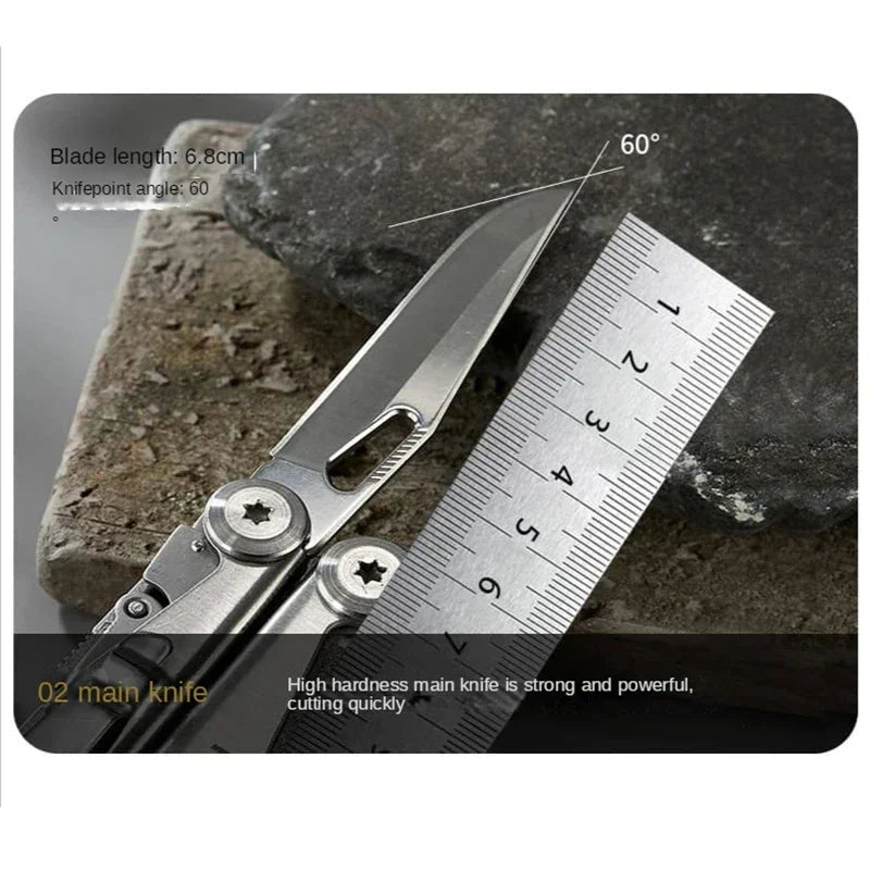 Multi-Function Folding Pliers Tool Portable 18-in-1 Heavy Duty Outdoor EDC Tool 16 cm Stainless Steel