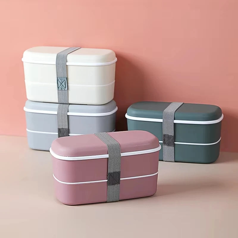 Bento Box 5000ml Double-Layer Sealed Leak-Proof Microwavable Food Storage Container - Green