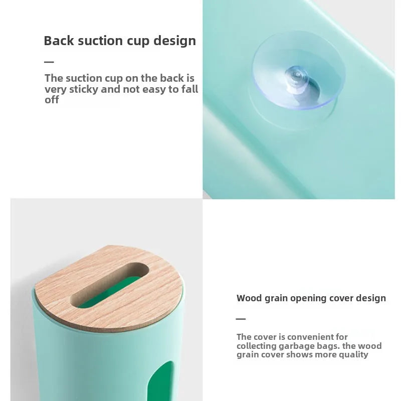 Cotton Pad Holder Wall Mounted Covered Dispenser Storage Container Organiser