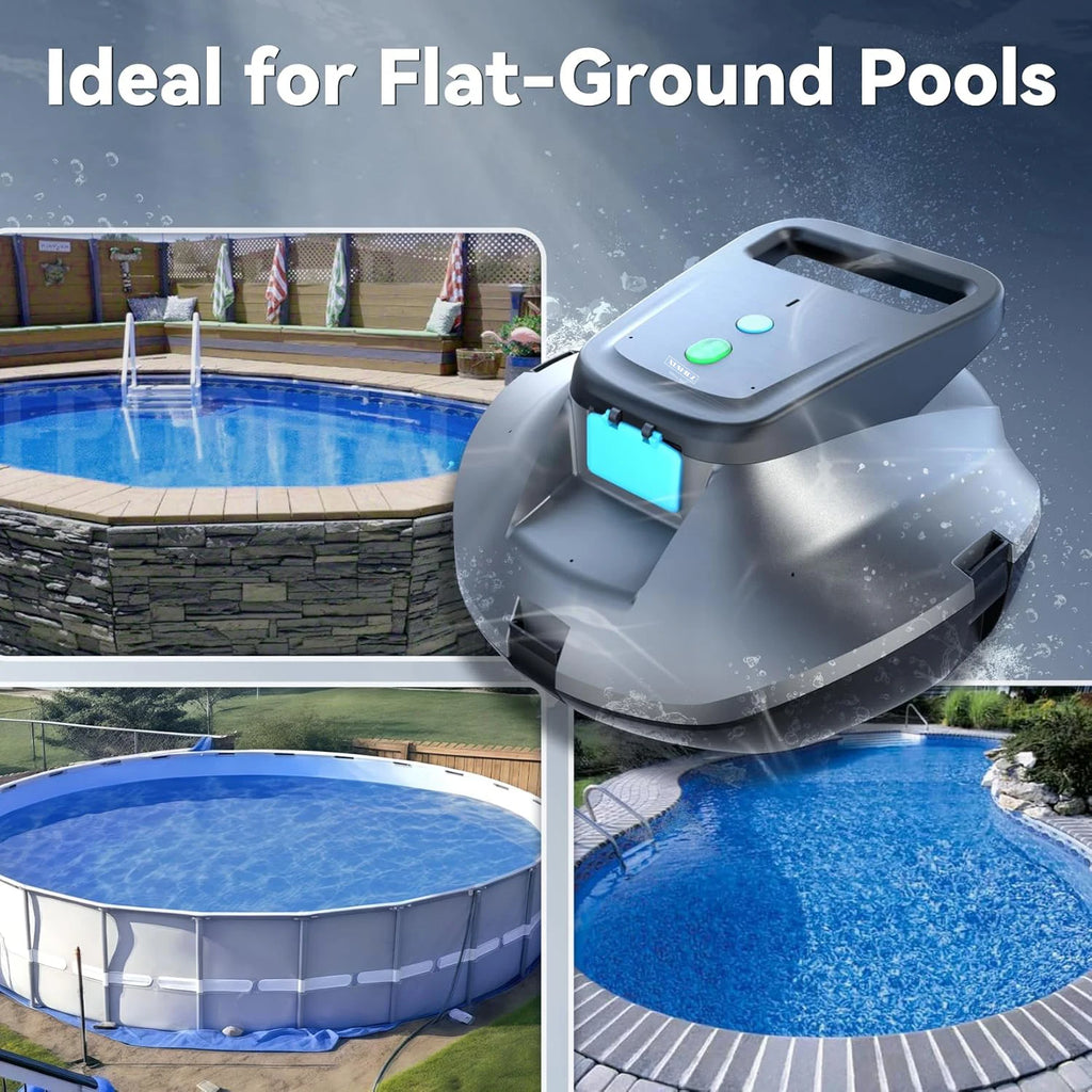 Pool Vacuum Robot 4000mAh Cordless Automatic Cleaner with Twin Motor Suction