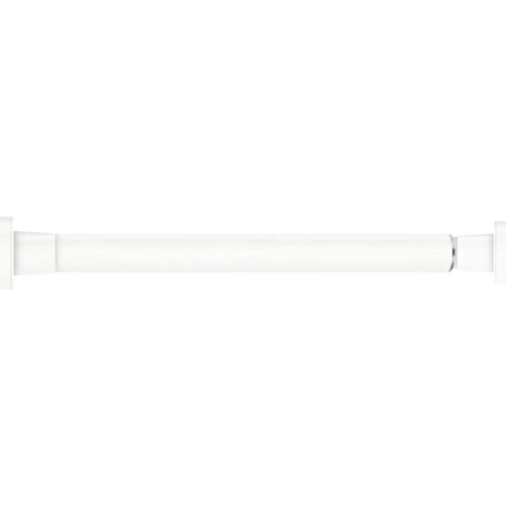 50–80cm Adjustable No-Drill Curtain Shower Rod Clothes Drying Rack – White