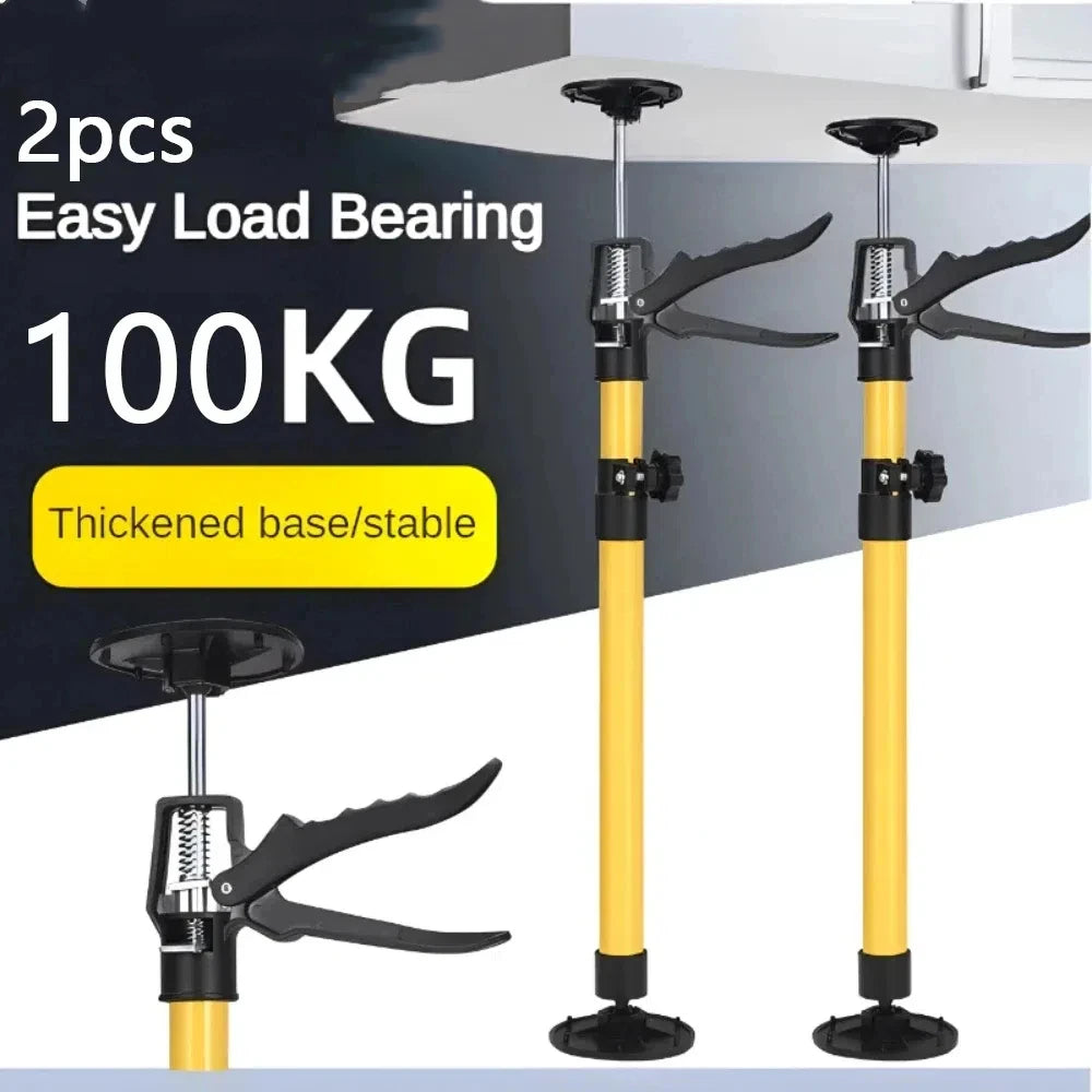 2Pcs Labor-Saving Telescopic Steel Support Rod – Adjustable Cabinet Jack – Drywall Construction Tool – Non-Slip Hand Lifting 50-115cm