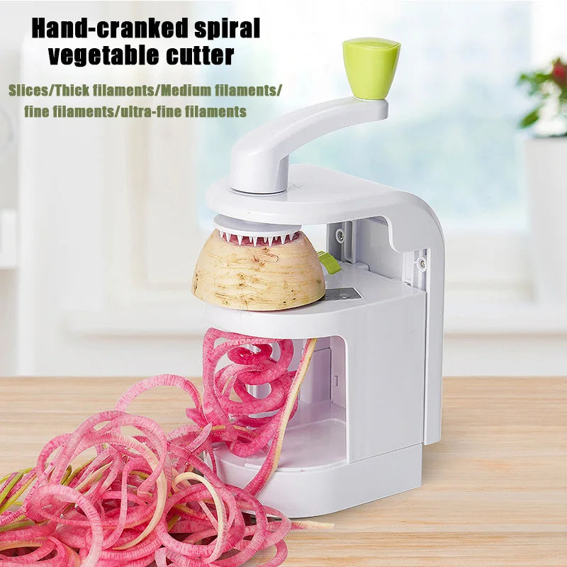 Manual Spiral Vegetable Cutter Multifunctional Fruit and Vegetable Noodle Slicer Pasta Maker – Green