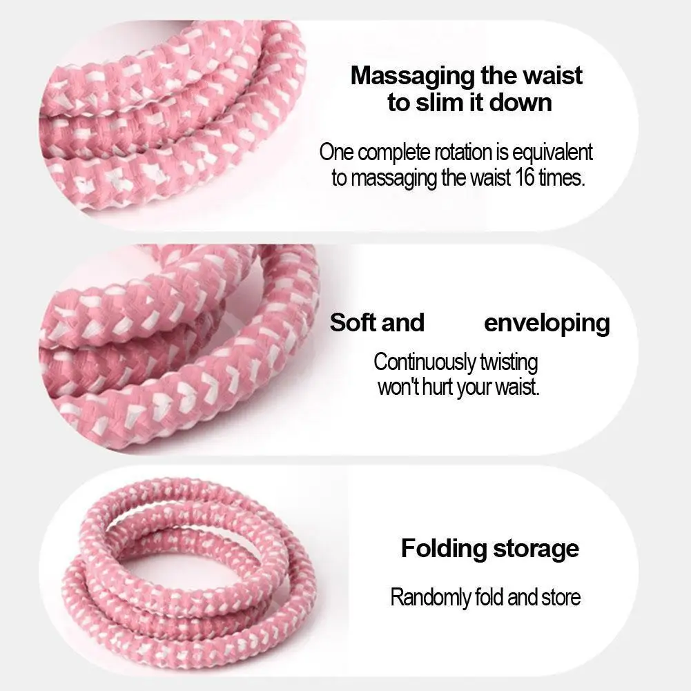 Weighted Fitness Circle Soft Spring Portable Hula Hoop 1.3kg Waist Training Exercise Ring - Pink