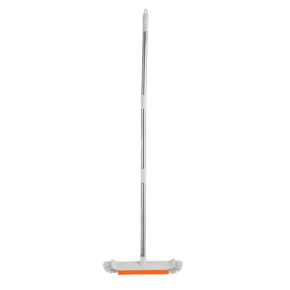 Floor Scrub Brush with Adjustable Handle 2-in-1 Scraper and Stiff Bristle Floor Cleaner 37cm – Orange