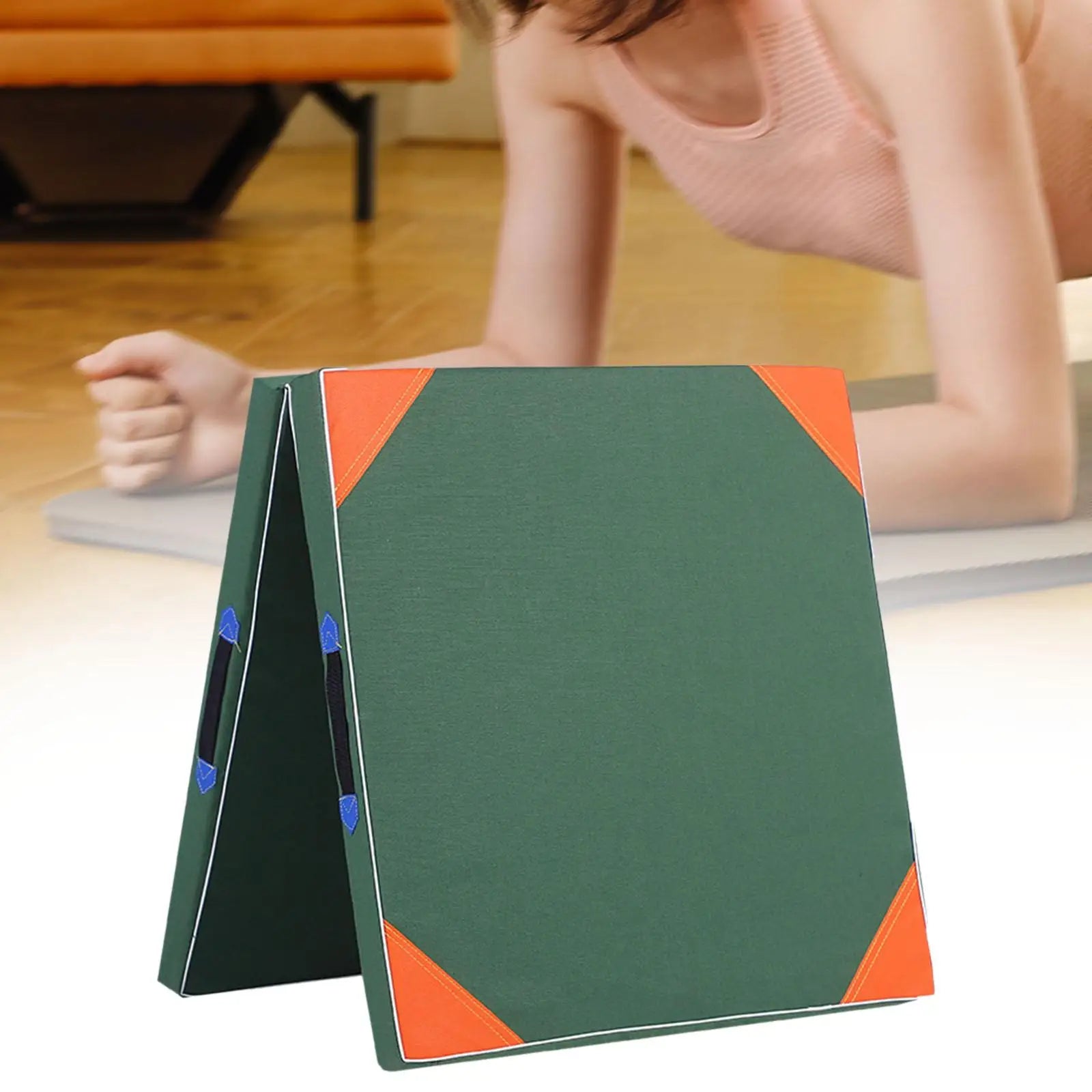 Folding Exercise Mat 120x60cm Portable Foam Gymnastics Mat with Handles for Home Workouts - 10cm