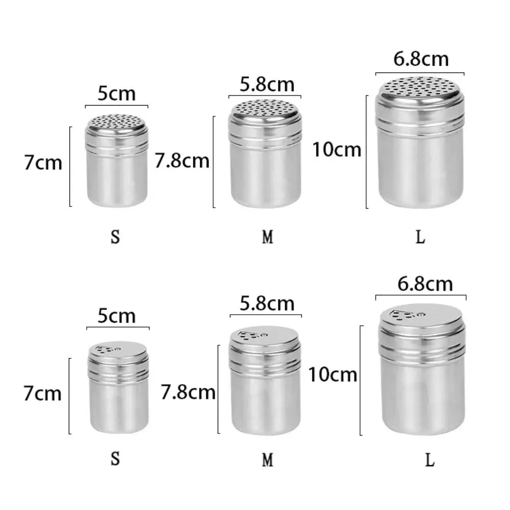 Seasoning Shaker Small Stainless Steel Spice Jar with Rotating Lid - Silver
