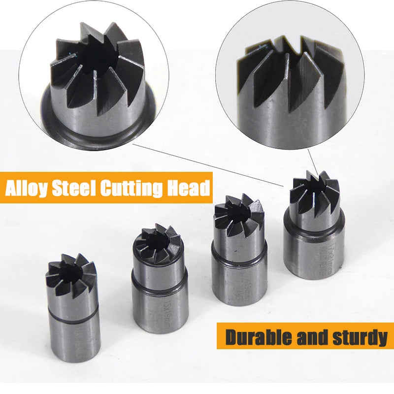 Heavy Duty 5 Piece Diesel Injector Seat Cutter Tool Kit with Flat & Angled Reamers 15-21mm