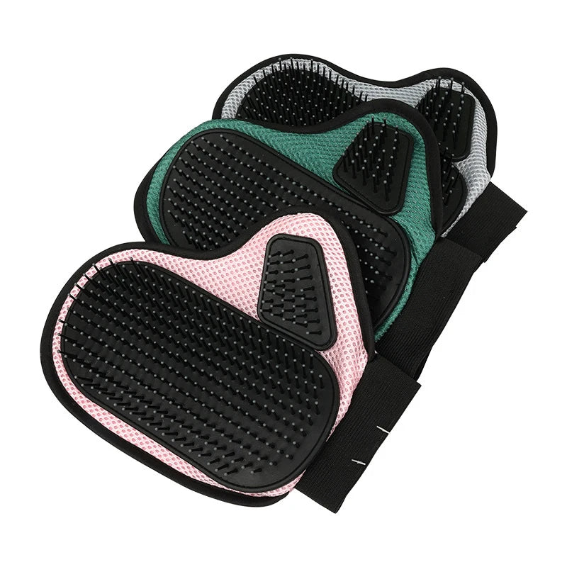 Pet Grooming Glove Washable Hair Removal Brush for Cats and Dogs - Pink