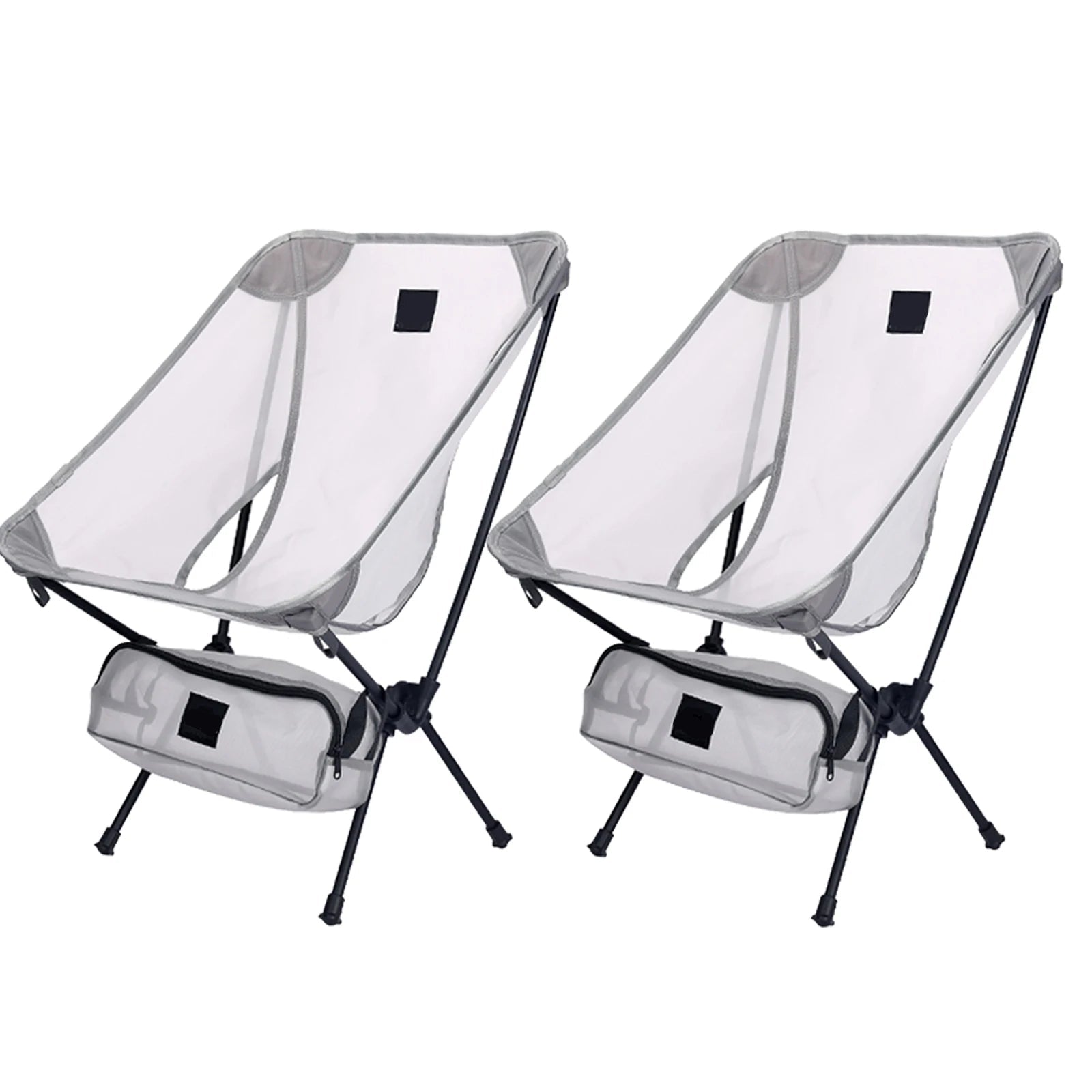 Moon Chair – Breathable Outdoor Camping & Fishing Chair, 7075 Aluminum Alloy, Mesh Surface, 2 Pack - White