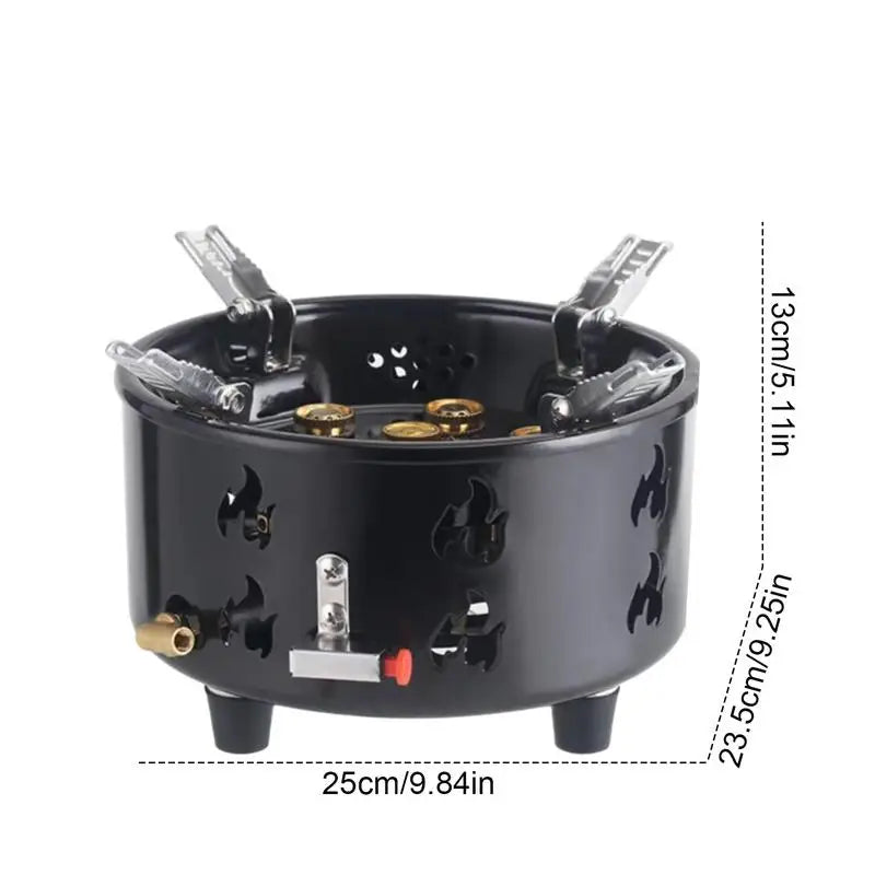 Camping Gas Burner Portable Windproof Outdoor Cooking Stove - Black