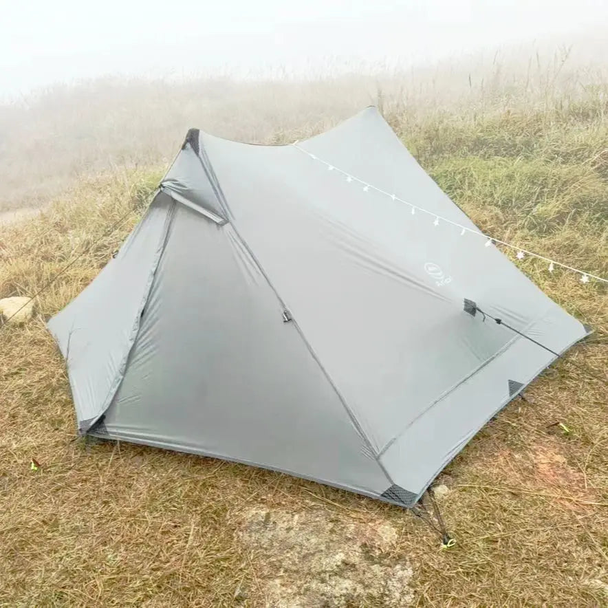 Camping Tent 2 Person Ultralight 1180g 15D Silicone Nylon Waterproof Backpacking – Gray