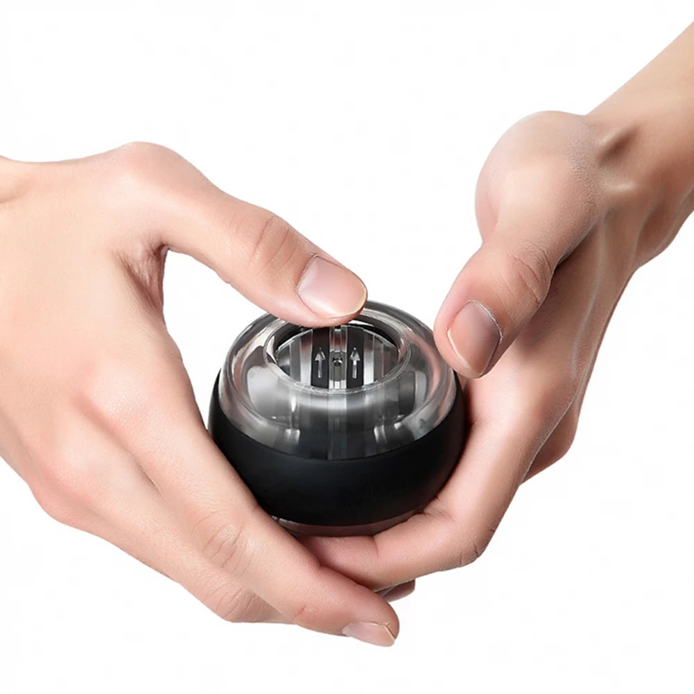 Wrist Power Gyro Ball Self Starting Forearm Strength Trainer LCD Display Grip Exercise Tool - Black