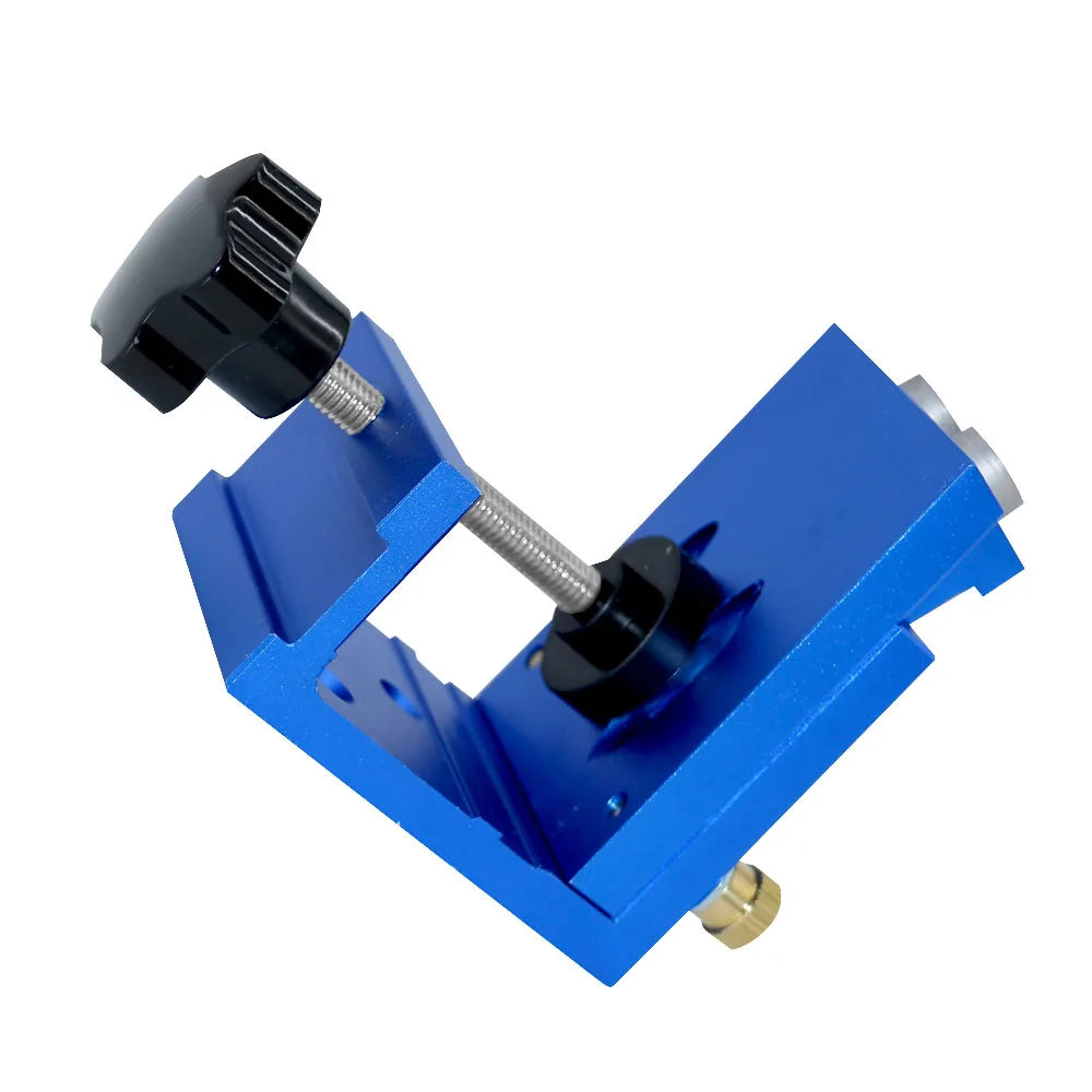 Pocket Hole Jig Kit with Drill Guide Step Bit Screws and Wooden Plugs for Woodworking Blue