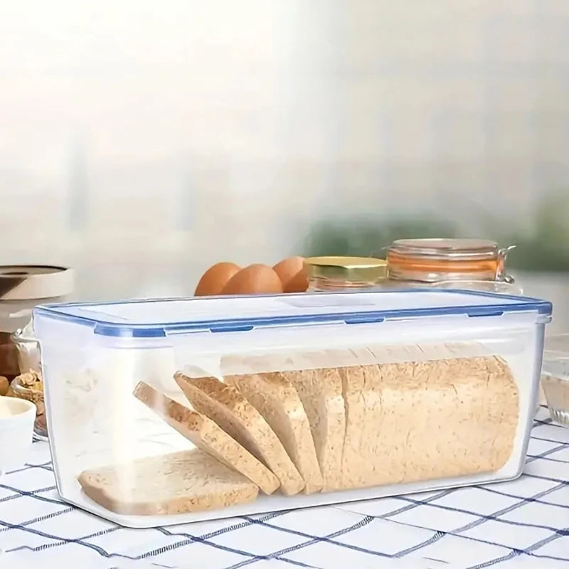 XL Plastic Bread Loaf Storage Container Airtight Bread Box with Lid