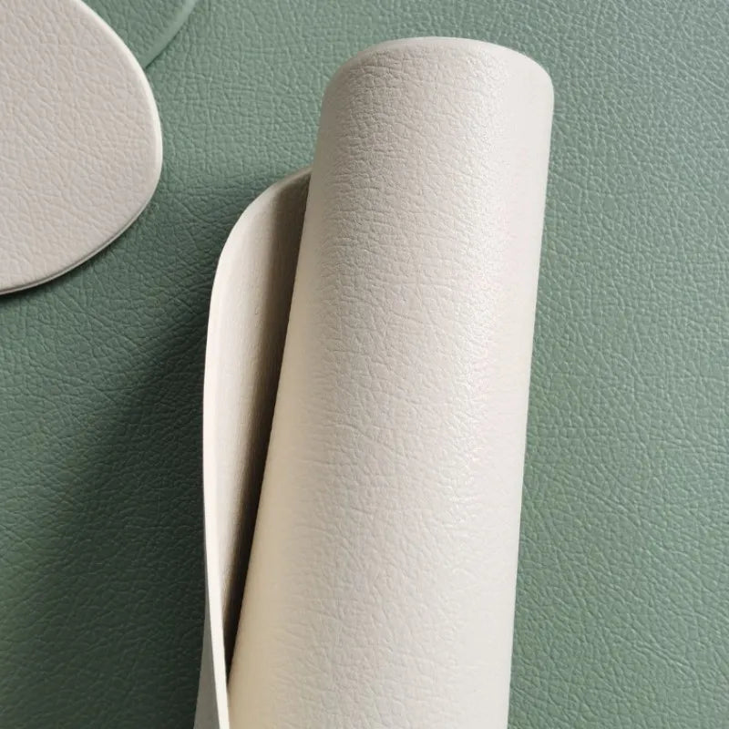 PU Leather Placemats and Coasters Set of 4 Waterproof Heat-Resistant - Green