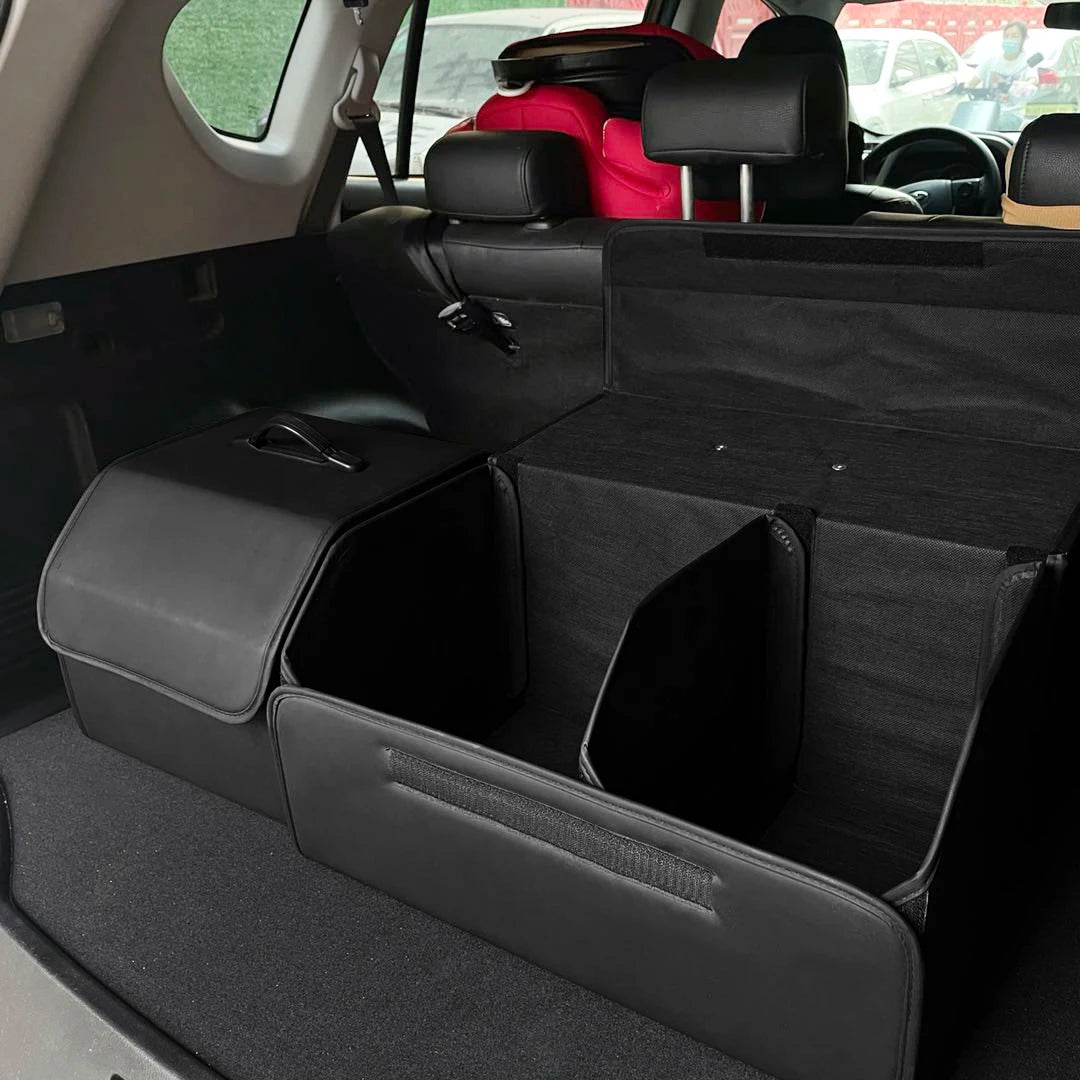 Storage Box 40cm Foldable PU Leather Car Trunk Organiser Dust Resistant Collapsible