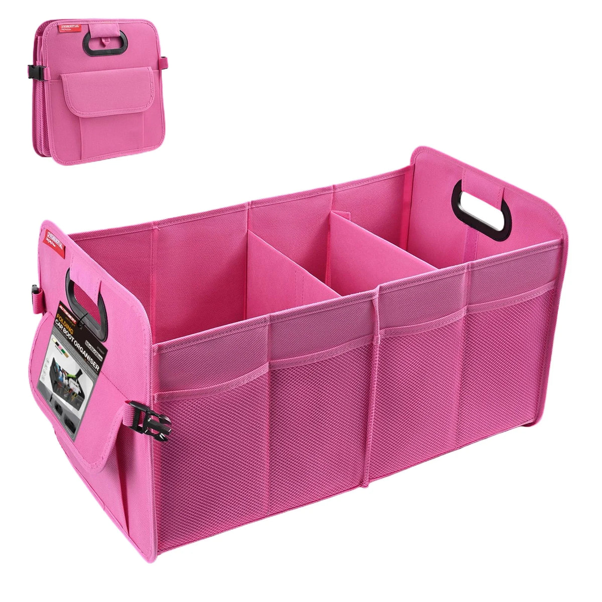 Foldable Car Trunk Organizer 55cm Waterproof Oxford Storage Bag - Pink