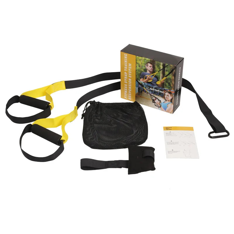 Suspension Training Band Adjustable Resistance Straps Portable Full Body Workout System - 1 Set