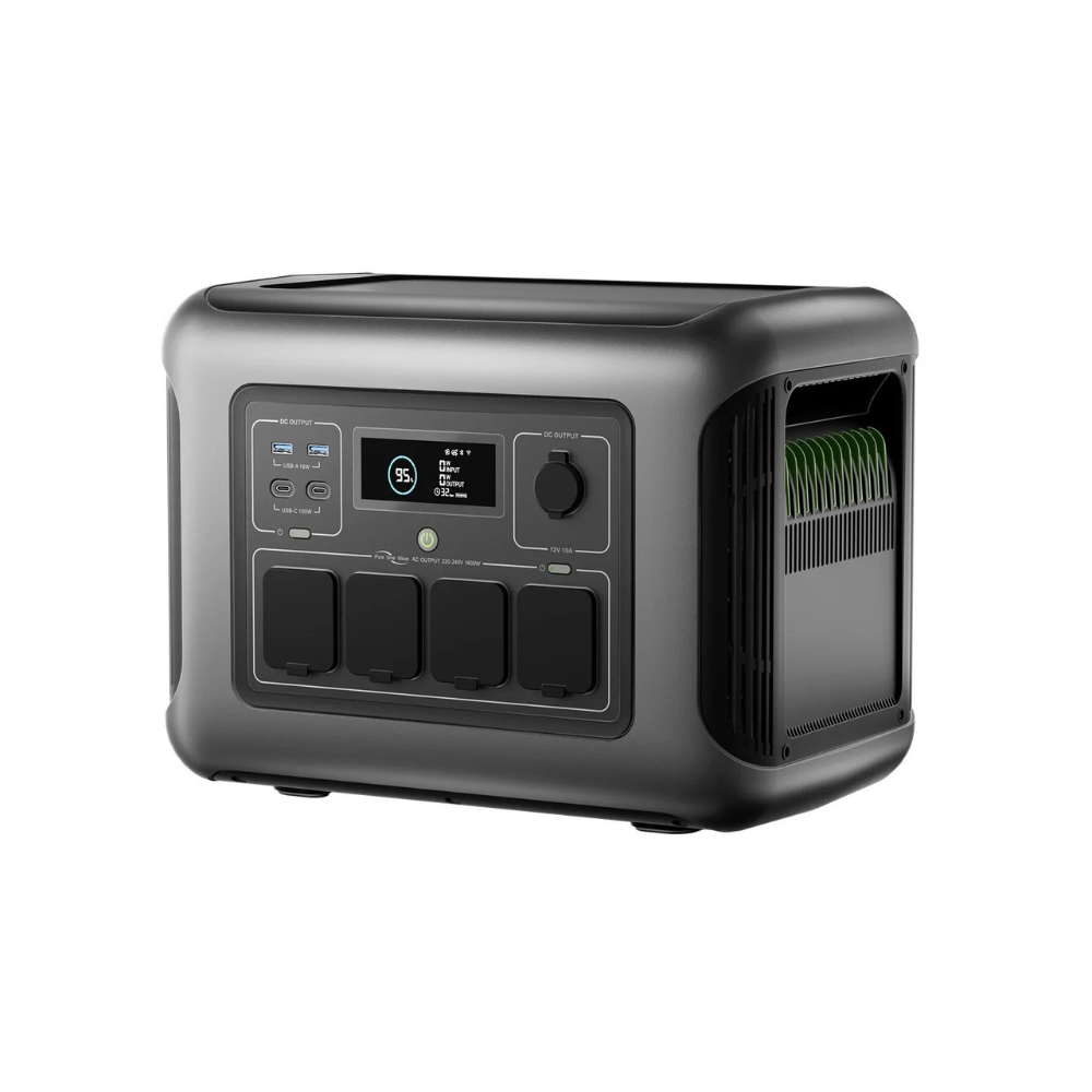 Portable Power Station 1056Wh 1600W LiFePO4 Solar Generator UPS Backup Battery – Grey