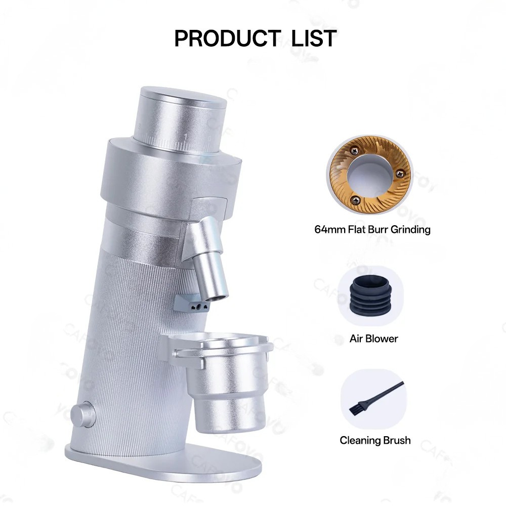 Coffee Grinder 250W Variable Speed Electric Burr Grinder with 64mm Flat Burr – White