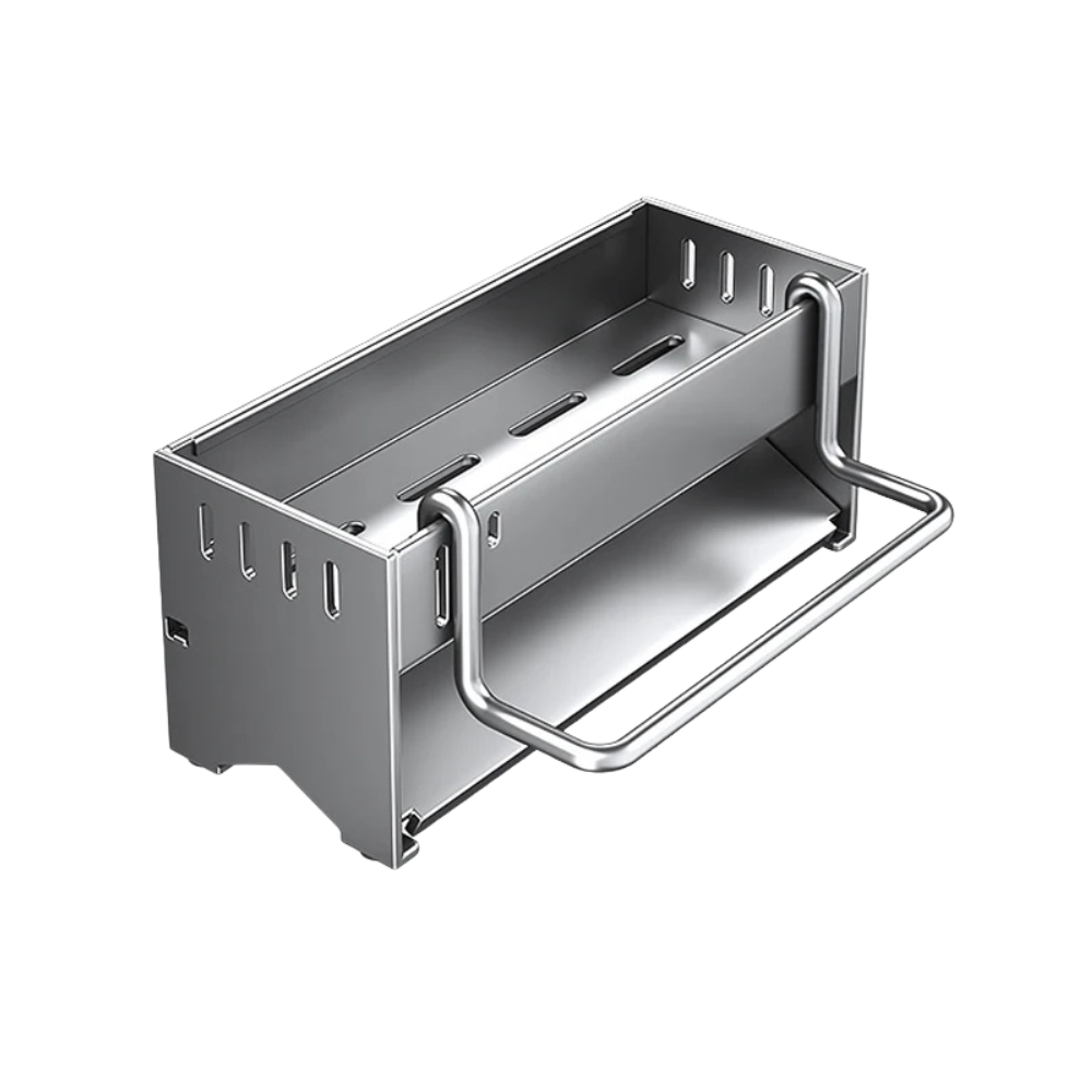 Stainless Steel Sink Storage Rack Kitchen Sponge Holder with Towel Bar Draining Organizer – Grey