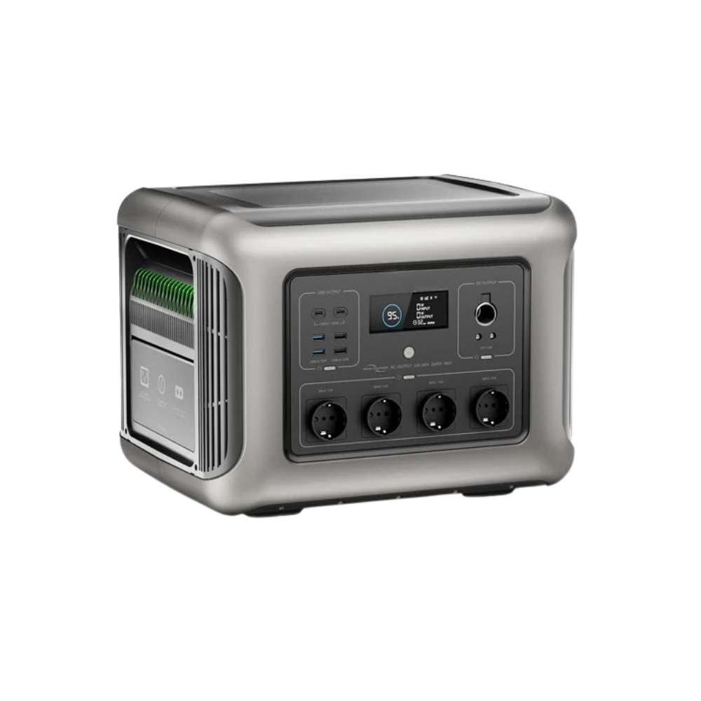 Portable Power Station 1920Wh LiFePO4 Solar Generator 2500W Pure Sine Wave UPS – Grey