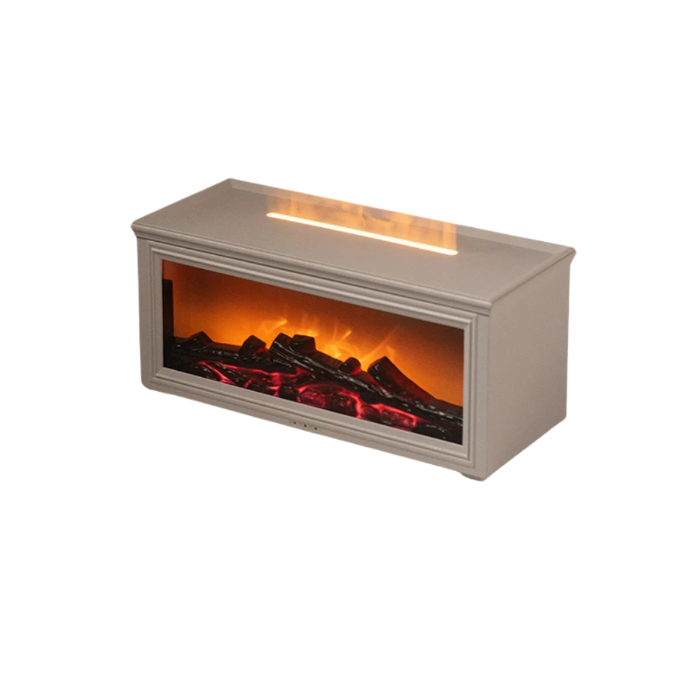 Flame Aroma Diffuser 7 Colour LED Essential Oil Humidifier Fireplace Mist Machine – White