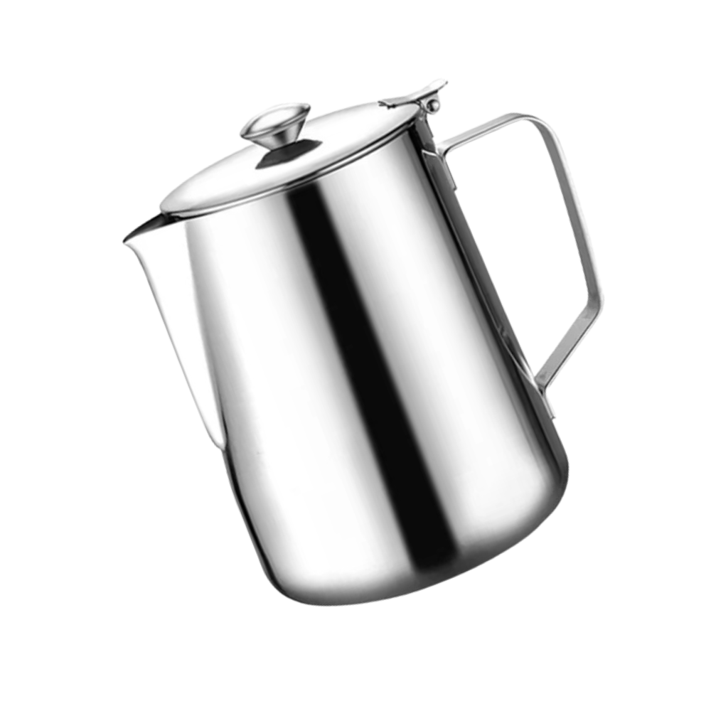 Stainless Steel Milk Frothing Pitcher 1500ml with Lid Long Spout Coffee Pouring Kettle