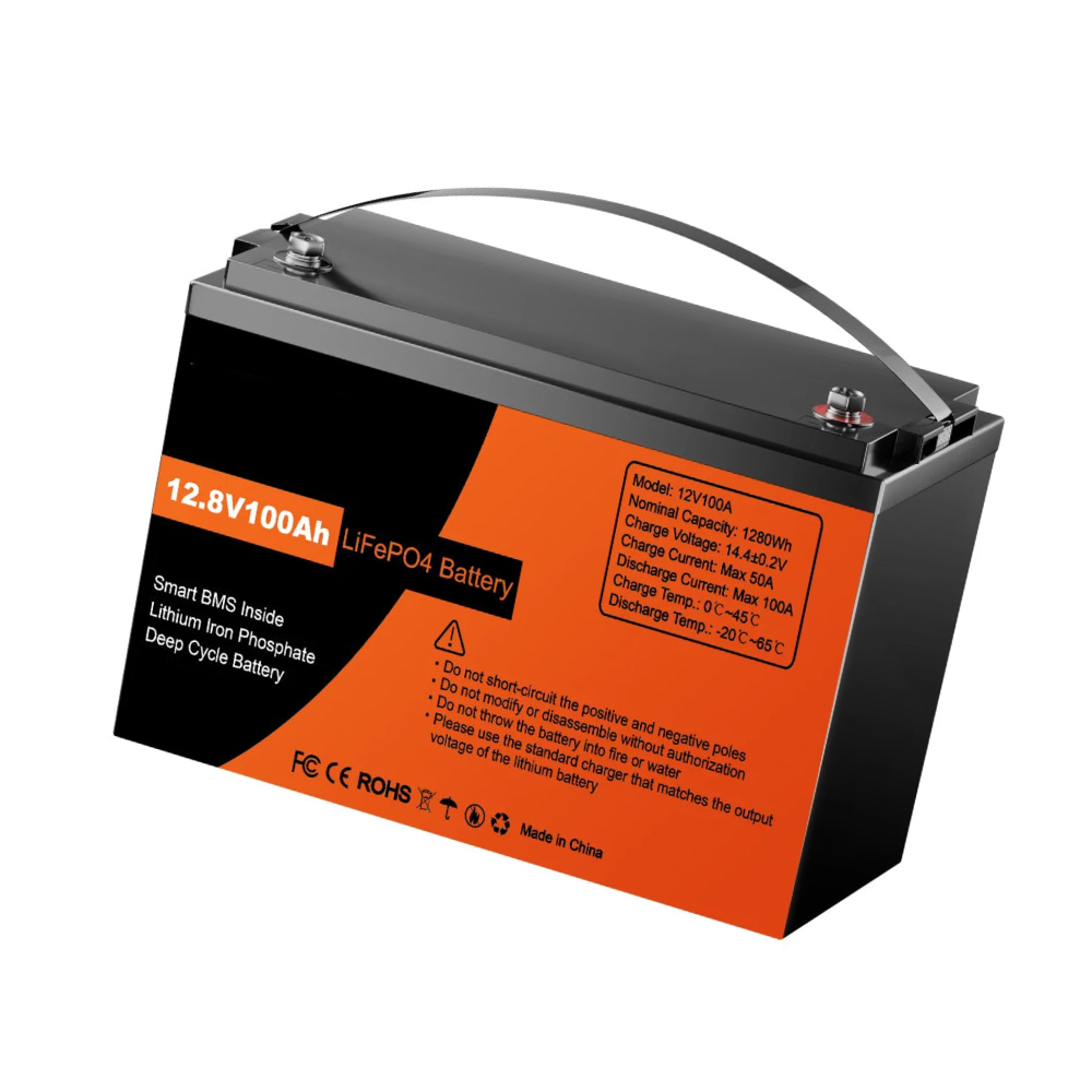 LiFePO4 Battery 12V 200Ah Deep Cycle Lithium Battery with BMS Solar RV Marine Power Storage