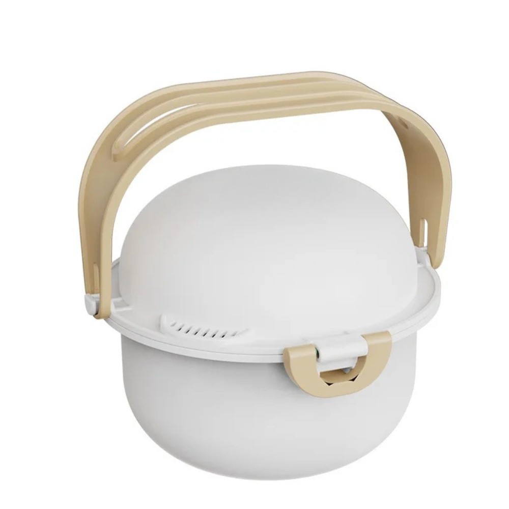Portable Pet Feeding Bowl Foldable Dual Food and Water Dish for Outdoor Travel and Hiking – White