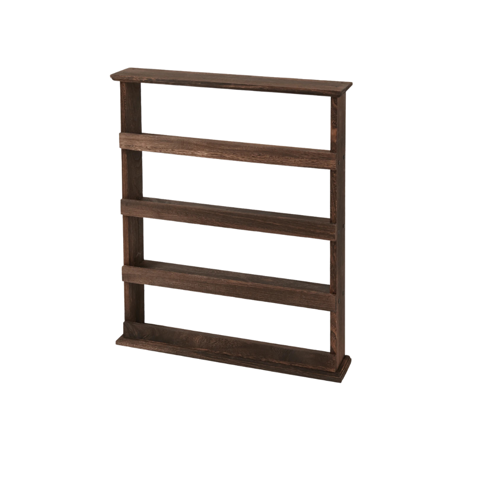 4 Tier Wall Mounted Wooden Spice Rack Floating Storage Shelf Kitchen Organizer – Brown