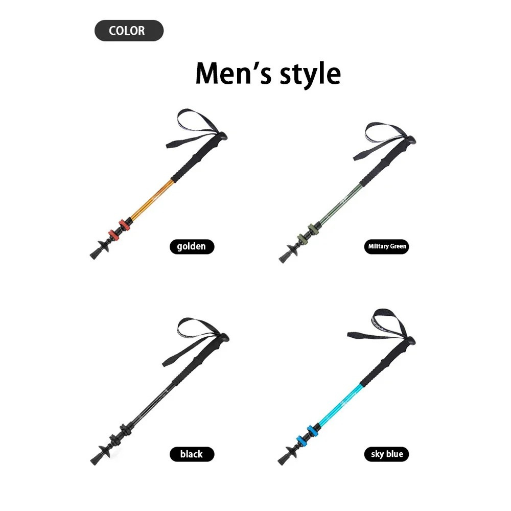 Trekking Pole Adjustable Aluminum Hiking Walking Stick EVA Grip – Sky Blue