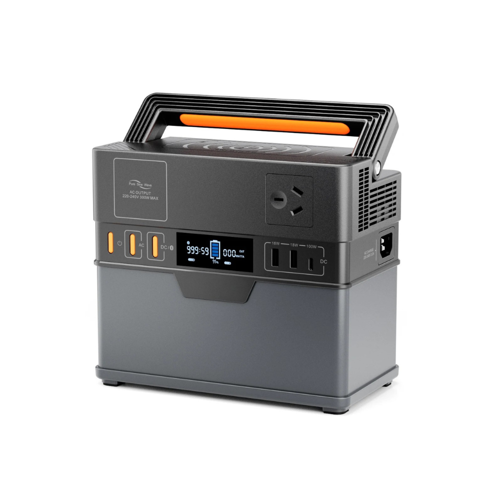 Portable Power Station 288Wh Pure Sine Wave Inverter 300W Backup Battery Supply – Black