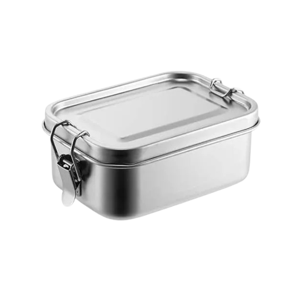 304 Stainless Steel Bento Lunch Box 550ml Leak Resistant Food Storage Container with Locking Clips