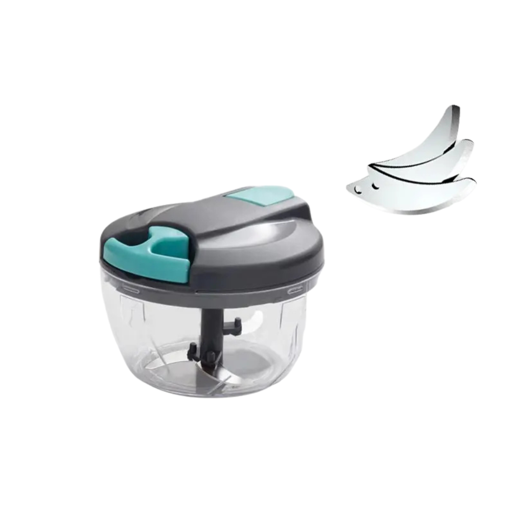 Manual Food Chopper 500mL Hand Pull Meat Vegetable Garlic Mincer with 5 Stainless Steel Blades