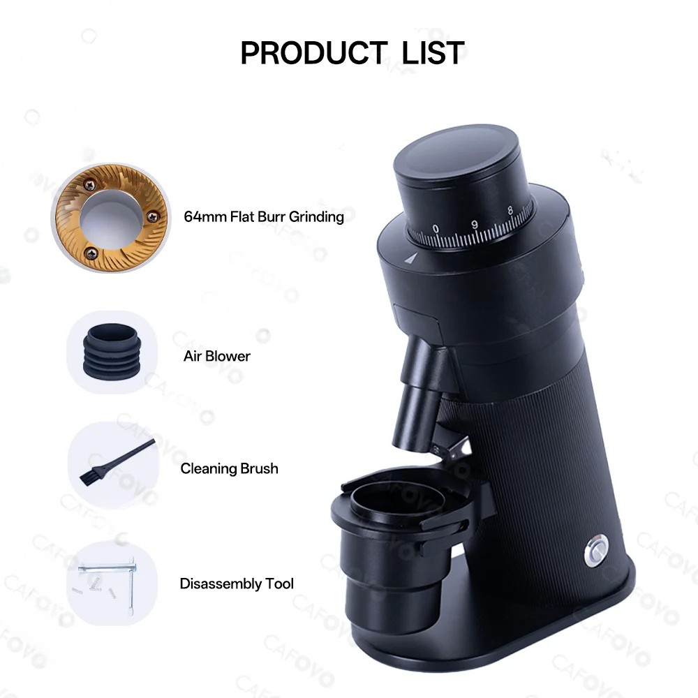 Coffee Grinder 250W Variable Speed Electric Burr Grinder with 64mm Flat Burr – Black