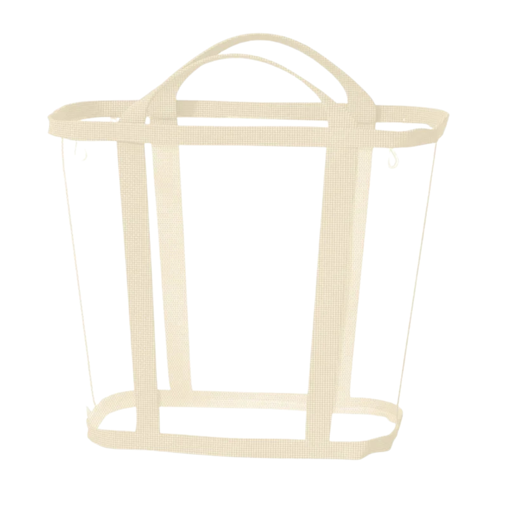Foldable Mesh Laundry Basket Large Capacity Portable Clothes Hamper with Handles – Beige
