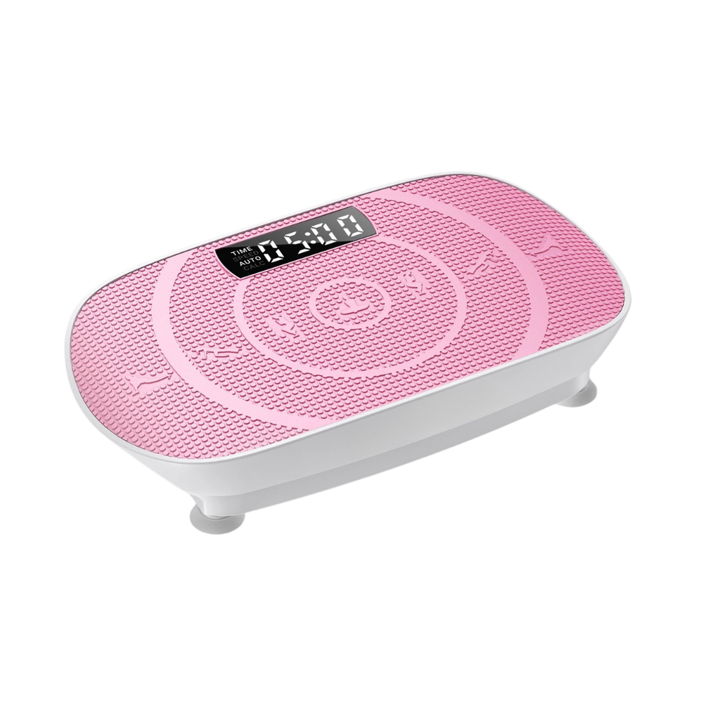 Vibration Plate Exercise Machine Bluetooth Fitness Platform with Resistance Bands and Remote Control – Pink