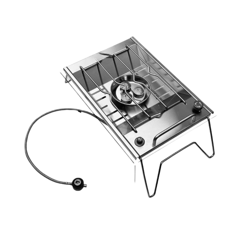 Camping Gas Stove 8000W IGT Flat Burner Stainless Steel Outdoor Cooker – Silver
