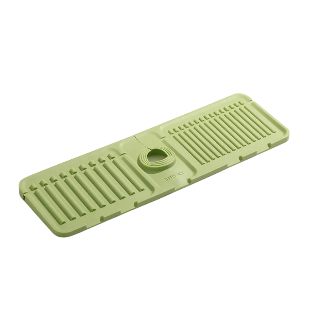 Silicone Sink Draining Mat Fast Drying Faucet Splash Guard Countertop Protector – Green
