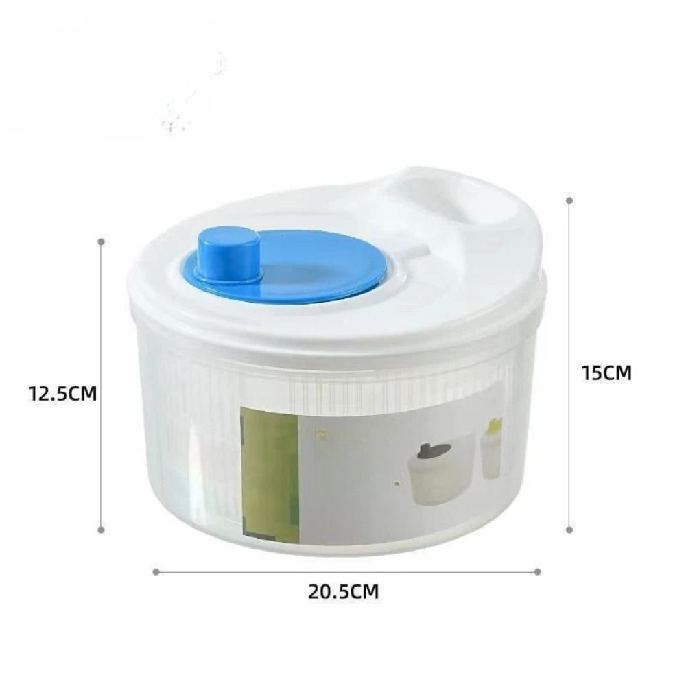 Manual Vegetable Dehydrator Salad Spinner Fruit and Lettuce Dryer with Drain Basket – Blue