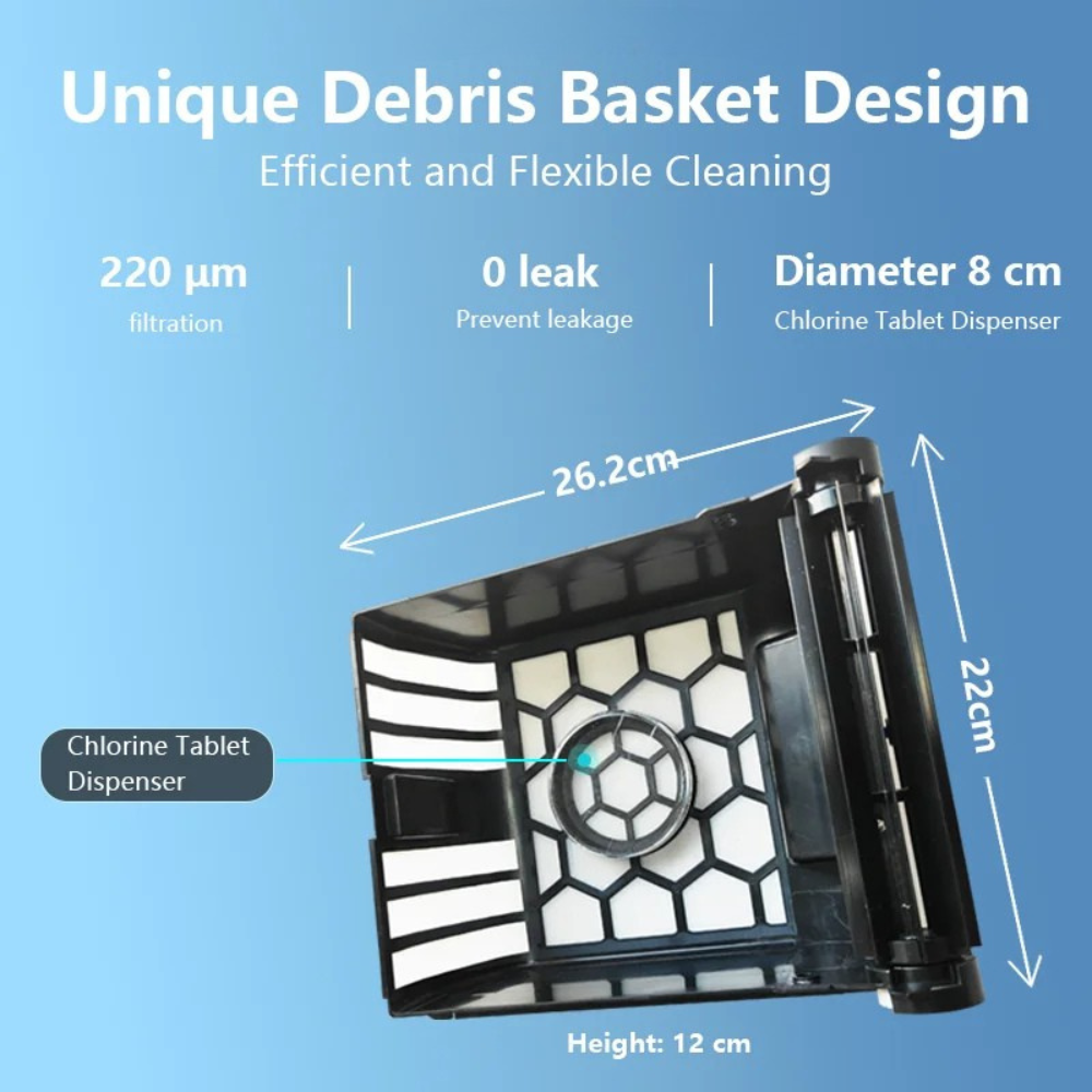 Pool Skimmer Robot 5200mAh Solar Powered Automatic Surface Cleaner with Smart Navigation – Grey